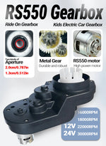 10Tooth Motor Gearbox for Children Elecrtic Car ,RS555 High Power Transmission for Ride On Toys Car,