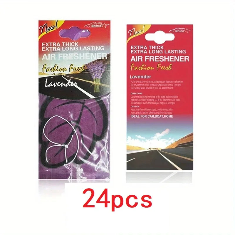 3-60pcs Car Air Freshener Natural Scented Tea Paper Auto Hanging Vanilla Perfume Fragran detail view