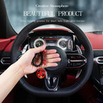metal Car Mirror Rearview Pendant Auto Interior Decor Pendants Aluminum Wheel With Sho close-up view