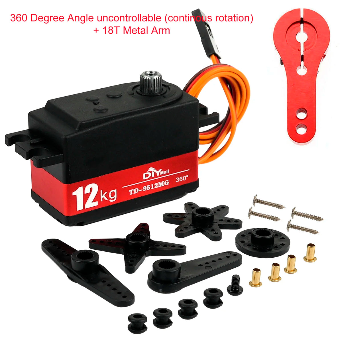 TD-9512MG 12KG Digital Metal Steering Servo for RC Car 1:8 1:10 detail view