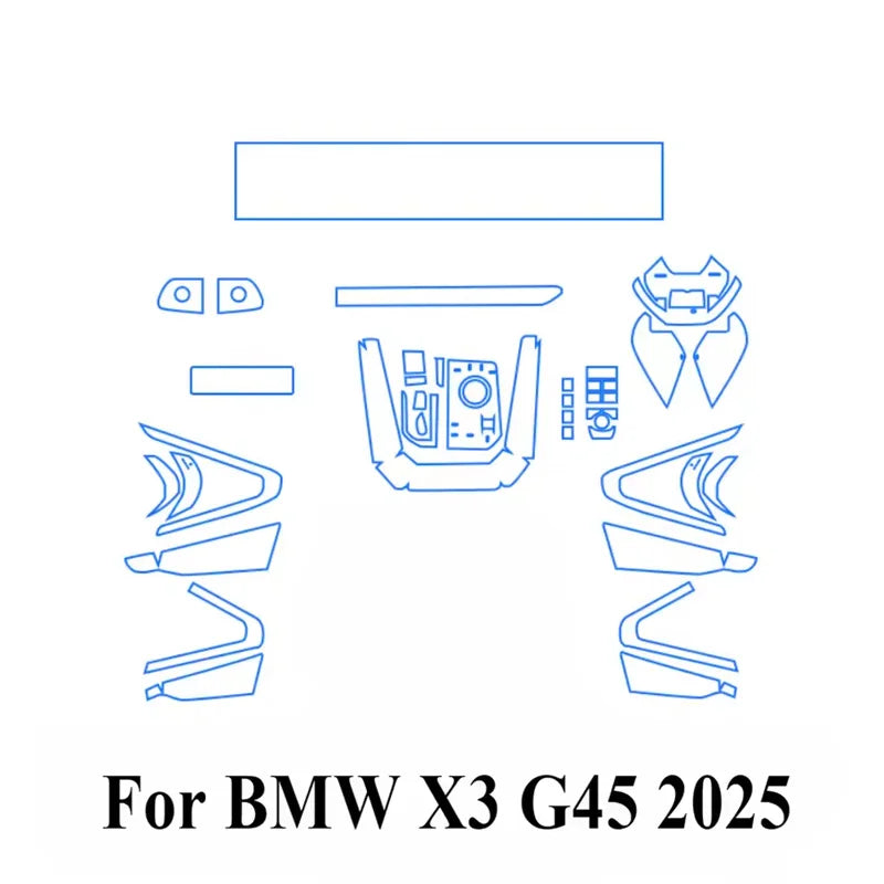 For BMW X3 G45 2025 2026 TPU Car Navigation Screen Film Gearbox Protective Sticker additional angle