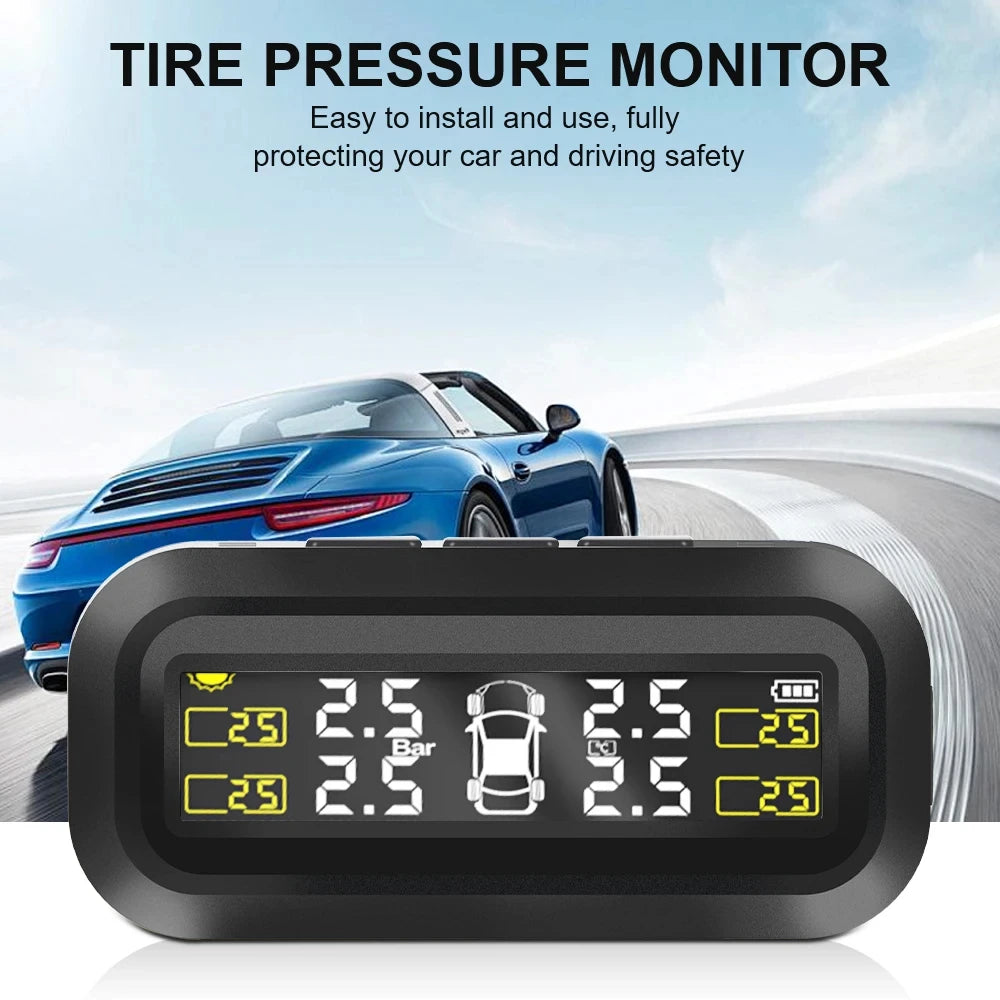 Solar Power External Sensor TPMS Tyre Pressure Monitoring System | 2025 Auto Security close-up view