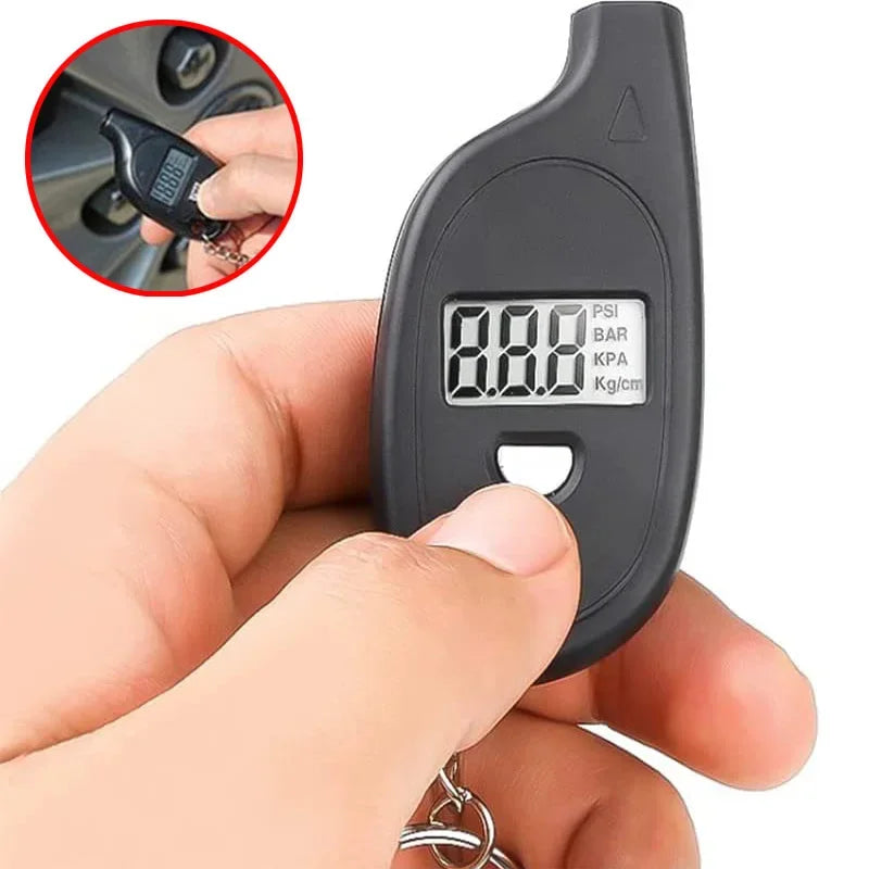 Mini Keychain Digital Tire Pressure Gauge | LCD Display Car Tire Tester with Safety A alternate view