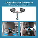 Car Fan 360° 3-speed Car Seat Back Cooling Fan USB Charge Dual Head Fan Adjustable Rotat detail view