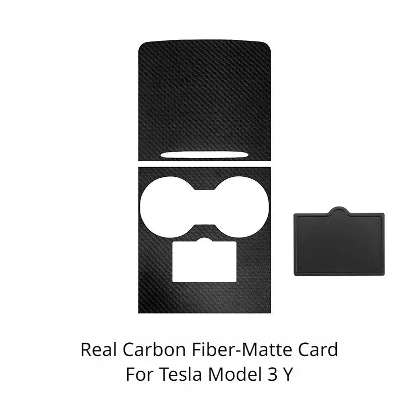 Carbon Fiber Center Console Trim for Tesla Model 3 Y | Real Carbon Fiber Decorative P lifestyle view