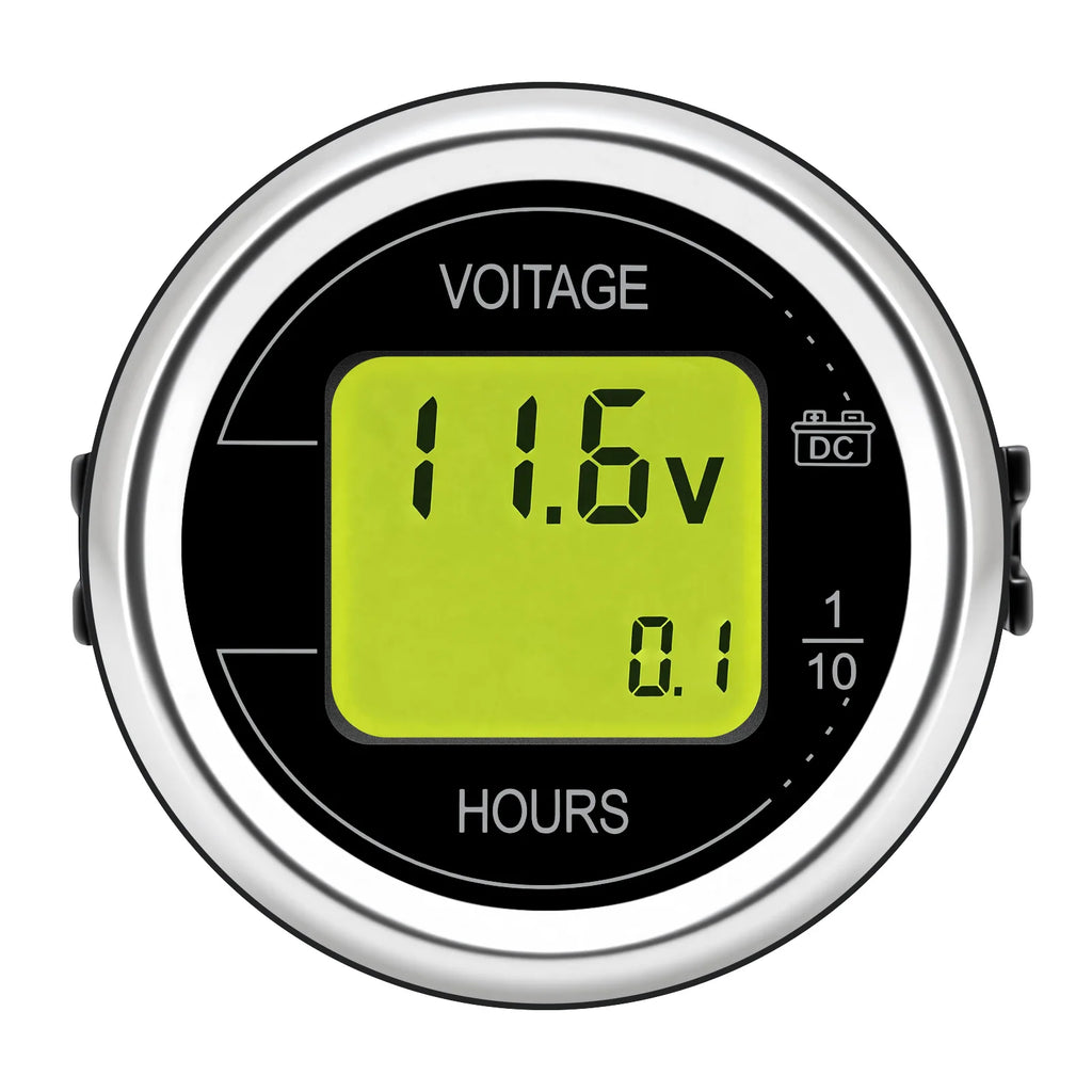 DC 12V 24V 52mm Car Voltage Gauge | LED Digital Voltmeter with Hour Meter additional angle