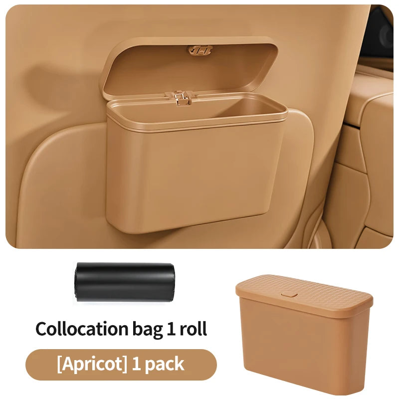 Multifunctional Hanging Car Trash Can with Lid Storage Bin alternate view