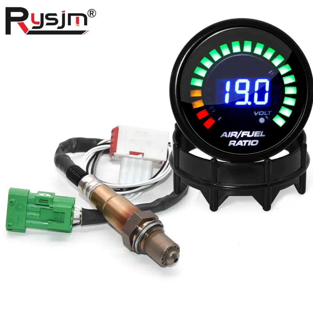 Universal 52mm Air Fuel Ratio Gauge | LED Digital Display with Wideband O2 Sensor Kit