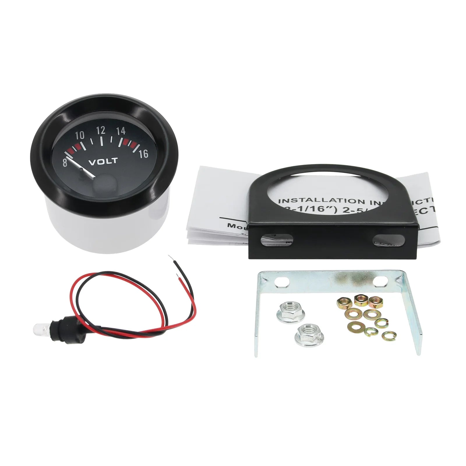 52MM Car Gauge Set with Sensors | Water Temp Oil Pressure Voltmeter Fuel Level lifestyle view