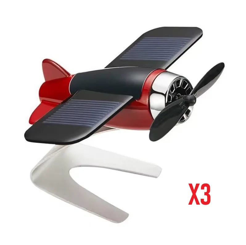 Solar Airplane Car Interior Desktop Ornament