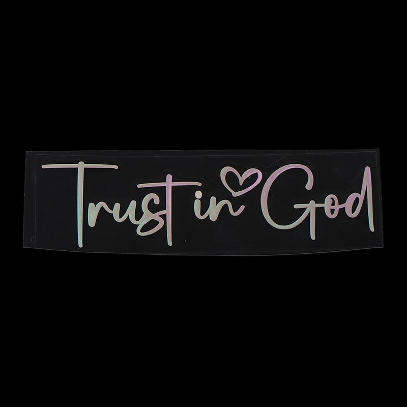 Trust In God Mirror Decal | Car Decals For Women, Christian Faith Vinyl Decal alternate view