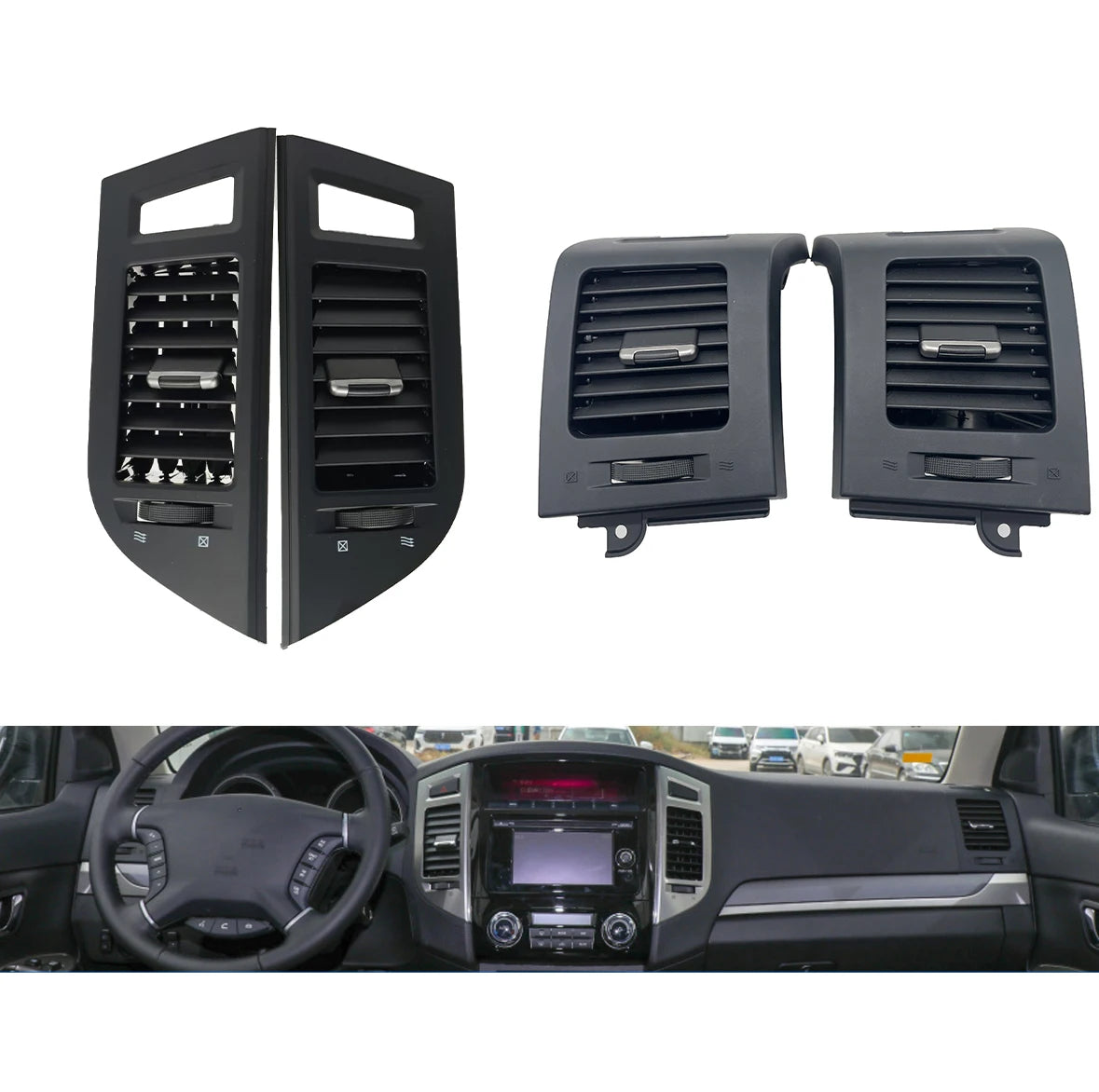 4pcs LHD for Mitsubishi Pajero Montero V87 V93 V95 V97 V98 2007 2008-2022 Car dashboard air conditioner air outlet AC vent