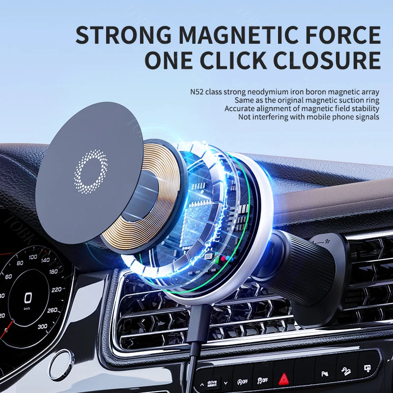 Car Phone Holder Magnetic for Audi A6 C7 Sedan 2012-2018 2013 2016 Wireless Charging Special Fixed Bracket Base MagSafe Mount