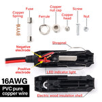 Copper Wire High-power 16AWG 12V 24V Auto 20A Car Cigarette Lighter LED Socket Plug Co close-up view