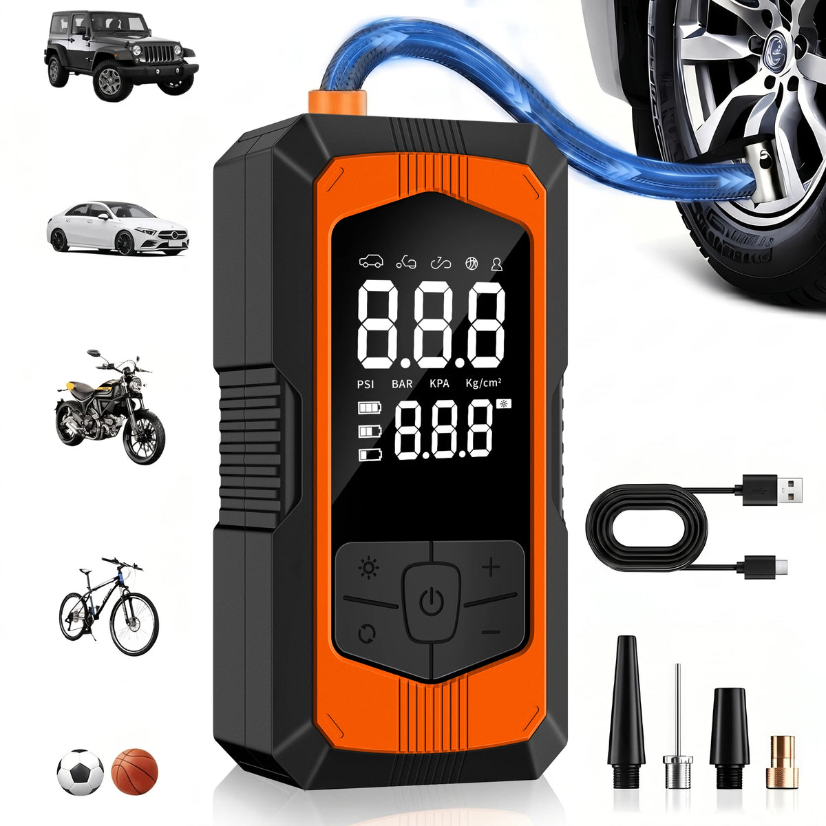 Portable Car Air Compressor 3X Faster 150PSI Cordless Tire Inflator Pump with Digital lifestyle view