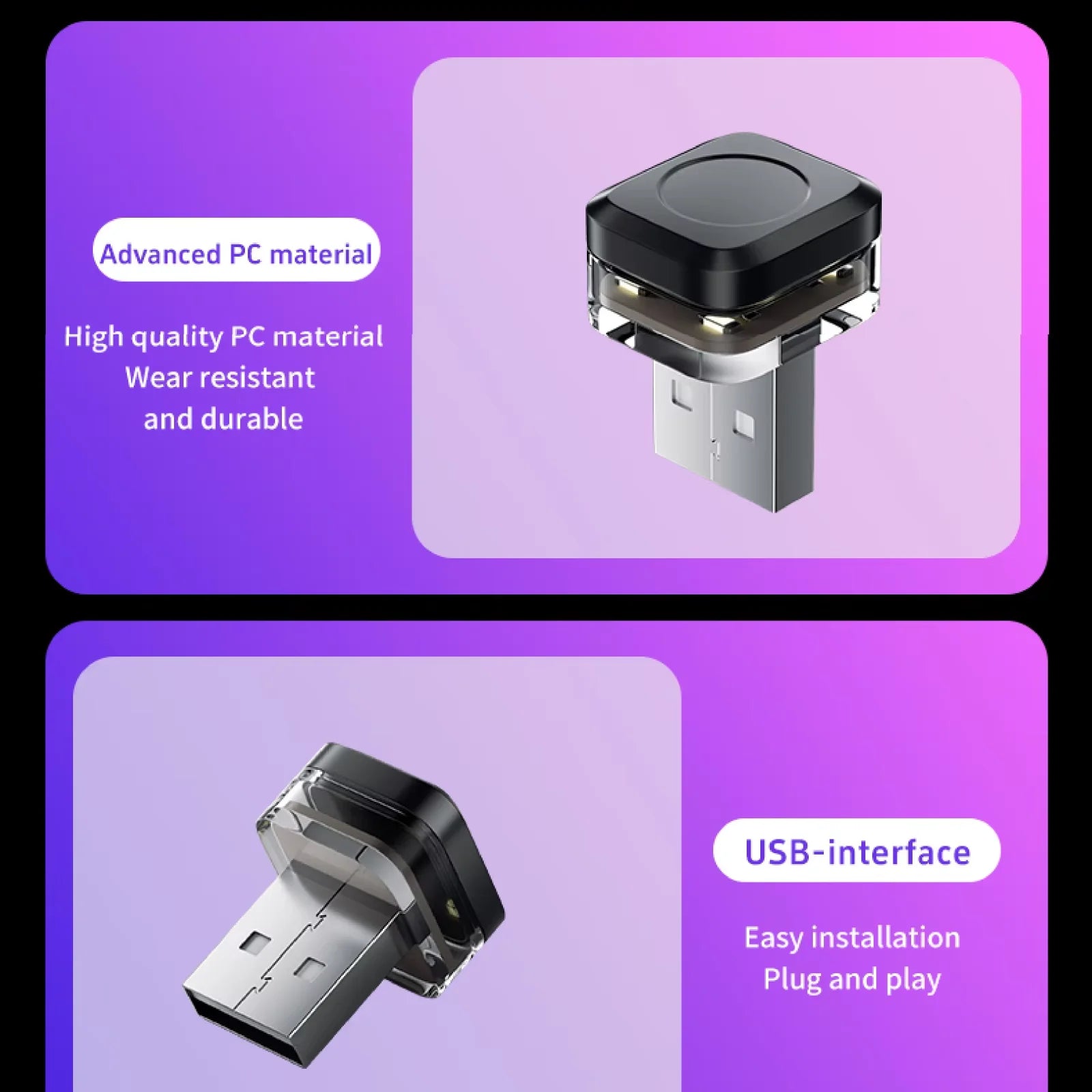 1/2X Car USB Mini LED Interior Atmosphere Light Plug Play Universal Auto LED Lighting Re detail view