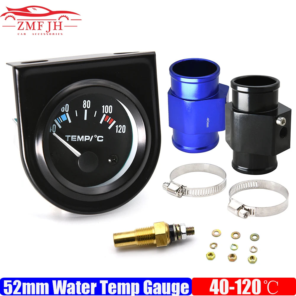 52mm Car Water Temperature Gauge | 12V Racing Temp Indicator with 1/8NPT Sensor