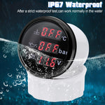 3 In 1 Digital 52mm Gauge with Alarm | Water Temperature, Oil Pressure, and Voltage Mo close-up view
