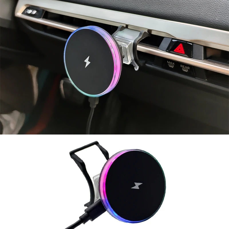 For BMW 5 Series I5 G60 X5 X6 IX 2023 2024 2025 Car Front Air Outlet Phone Magnetic Wireless Charger Holder 15W Accessories Trim
