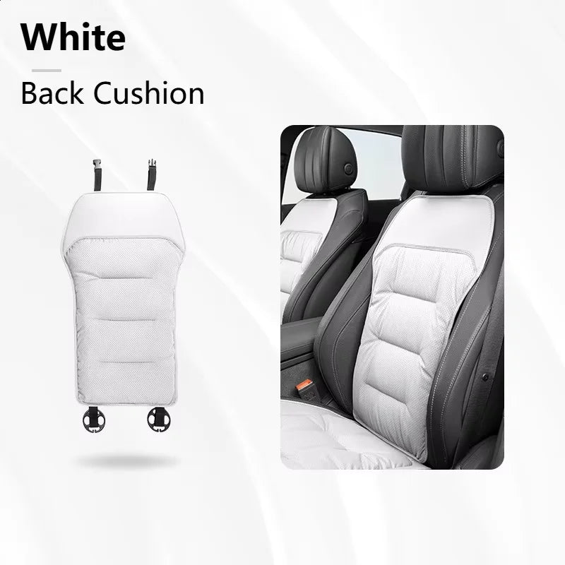 New Car Seat Cushion Waist Cushion for Most Cars Breathable and Ventilated Nappa Leather All Season Seat Cushion