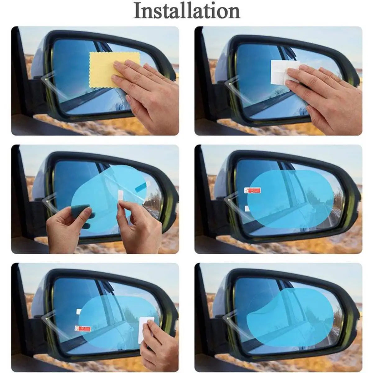 4pcs/set Car Rearview Mirror Rainproof Film | Side Windows Rainproof Tape additional angle