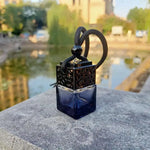 Square Glass Car Perfume Bottle Pendant | Empty Essential Oil Diffuser lifestyle view