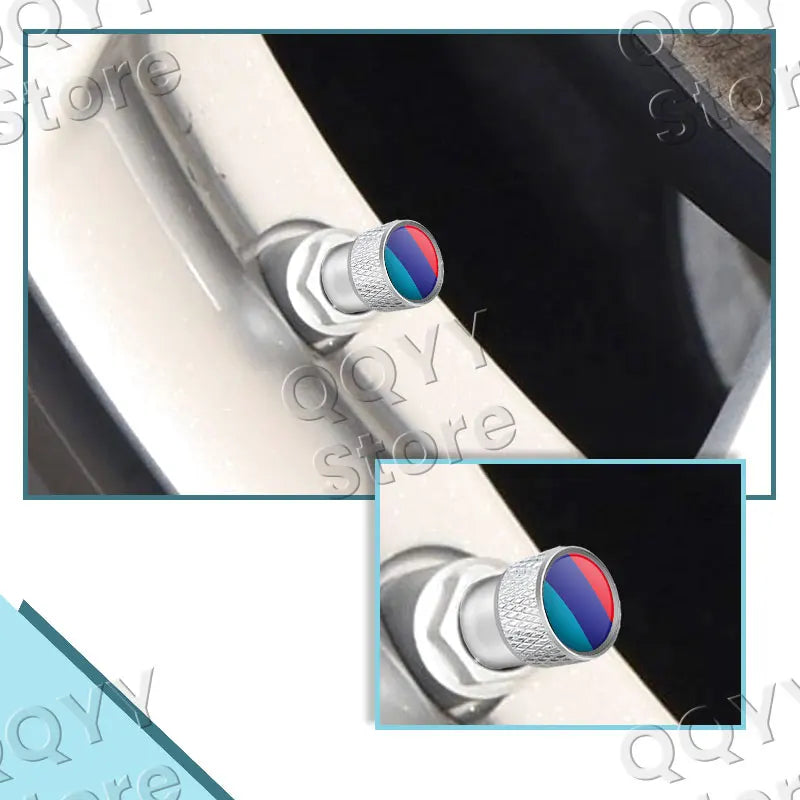 4pcs Metal Alloy Car Wheel Tire Valve Caps | Waterproof Dustproof Tire Stem Covers alternate view