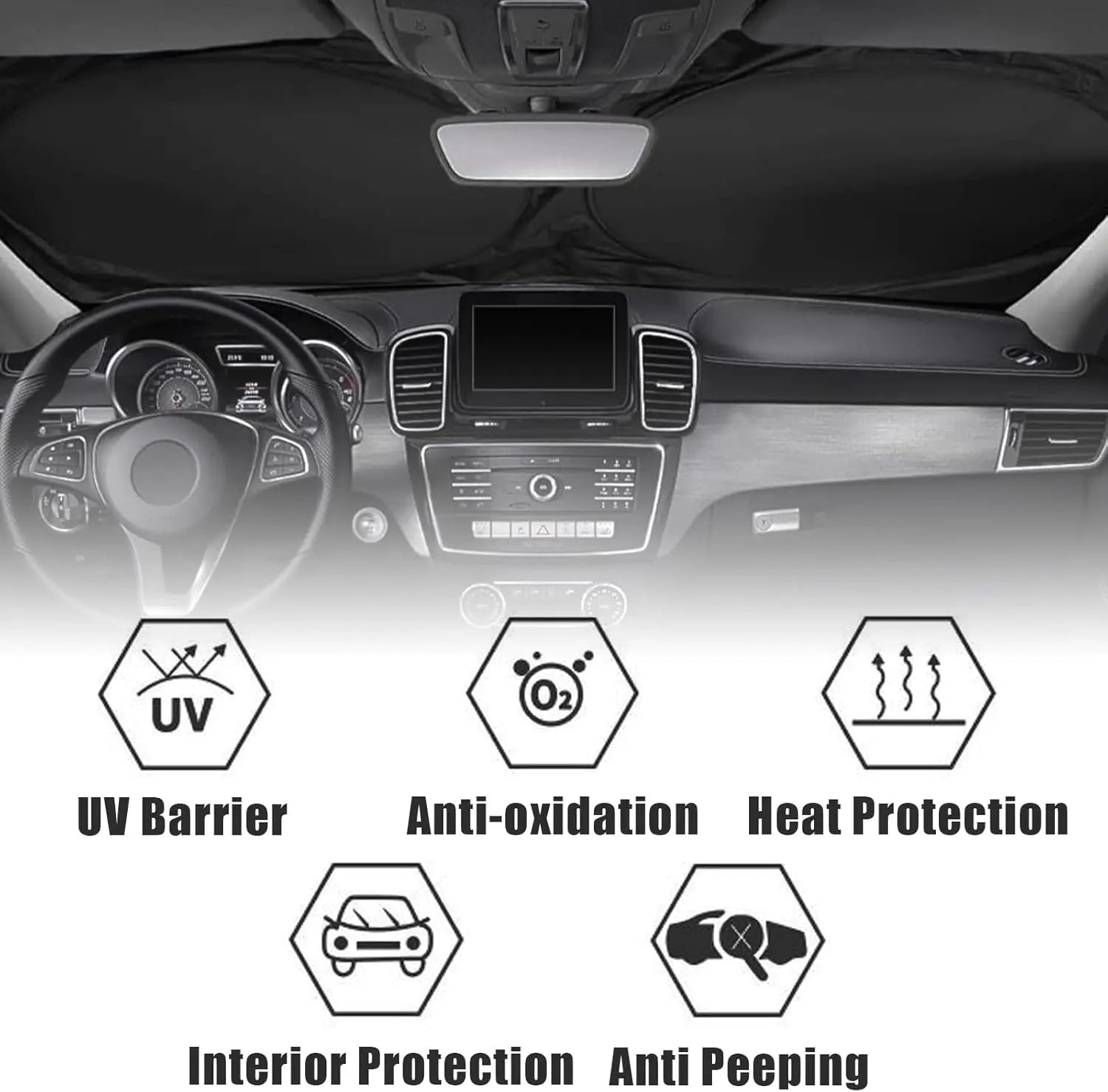 Devil's Eyes 70x150cm Cartoon Car SunShade Windscreen Front Window Visor | Solar Prot lifestyle view