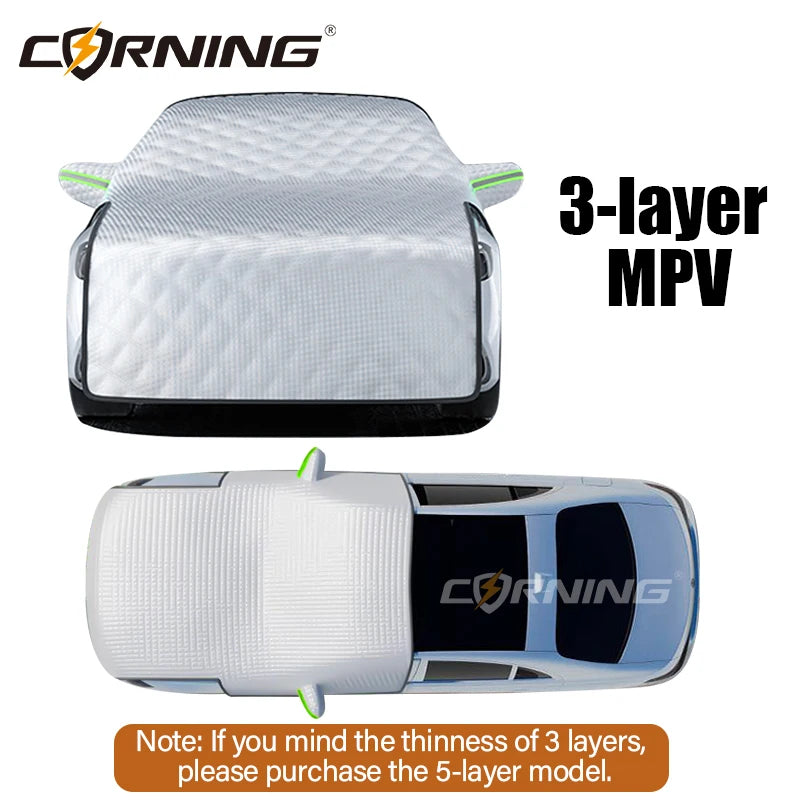 3/5-Layer Thicken Car Snow Cover | Windshield Hood Protection for Winter additional angle