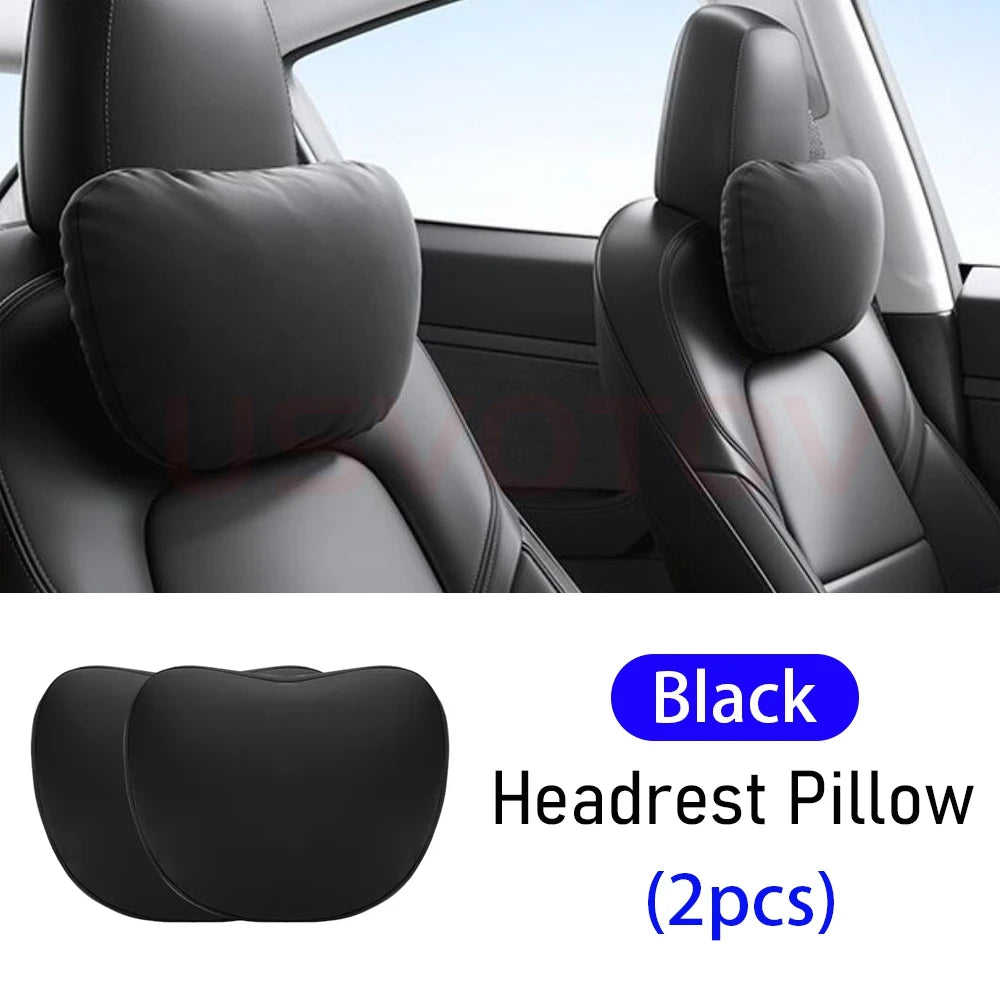 USVOTOV Uniquely Designed Headrest Pillow for Tesla Model 3 Y S X Neck Pillow Soft Ca lifestyle view
