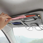 Car Sun Visor Organizer – Zippered Storage Pouch with Sunglasses Clip, Card & Ticket lifestyle view