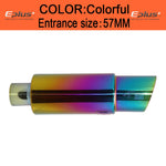 Stainless Steel Car Exhaust Pipe Straight Drum Muffler | Universal 51-63mm Inlet 89mm close-up view