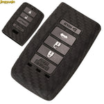 Jingyuqin Remote Car Key Carbon Fiber Silicone Case Cover For Honda Mugen Acura ILX MDX RDX ZDX TL RL TSX NSX 4 Buttons
