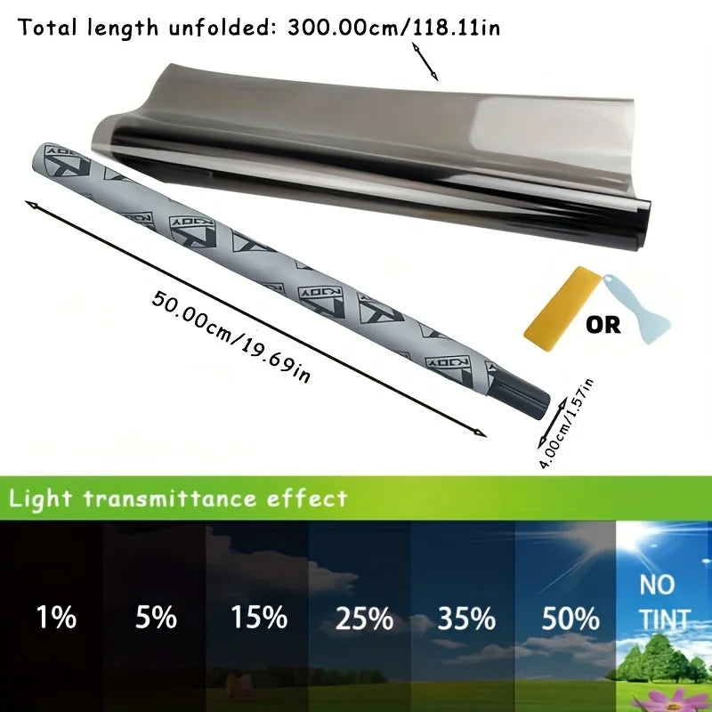 3Mx50CM VLT Black Car Window Foils Tinting Film Home Window Glass Solar UV Protector S close-up view