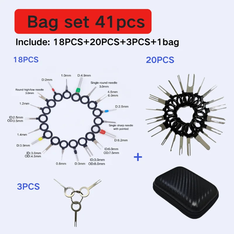 26/41pcs Car Terminal Removal Kit Box Wire Plug Connector Extractor Puller Release Pi lifestyle view