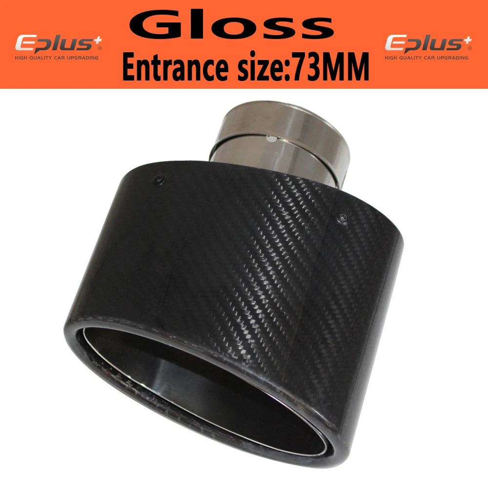 Oval Gloss Carbon Fiber Universal Car Muffler Tip Exhaust Pipe Nozzle Decoration | St alternate view