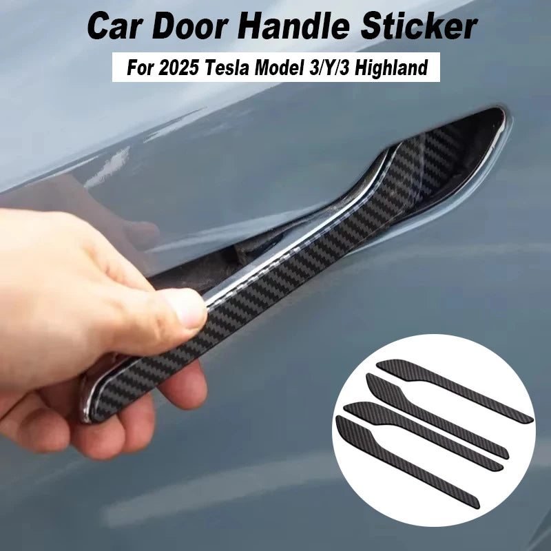 Car Door Handle Sticker For Tesla Model 3/Y/YL Highland Model Y Juniper Protector Wrap Paste ABS Mod