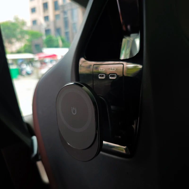 For BMW 5 Series I5 G60 X3 G45 2025 IX 15W Wireless Charger Car Rear Seat Magnetic Pad Phone Holder Video Stand Accessories Trim