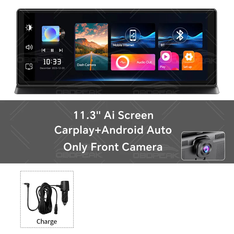 K2 Pro 11.3" Dash Cam 4K 2160P Car DVR Recording Carplay & Android Auto Wireless Conn alternate view