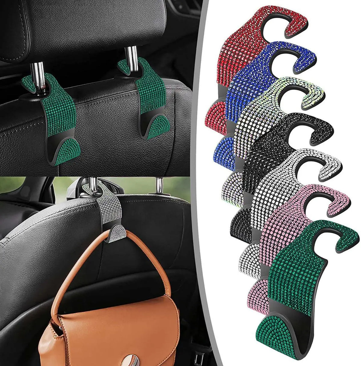 Rhinestone Car Headrest Hook Organizer