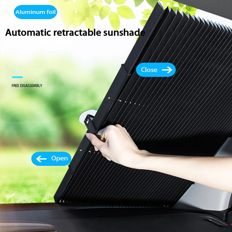 Car Retractable Windshield Sunshade | UV Blocking Car Sun Shade with Suction Cups