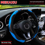 Carbon Fiber Leather Steering Wheel Cover 14.5-15 Inch detail view