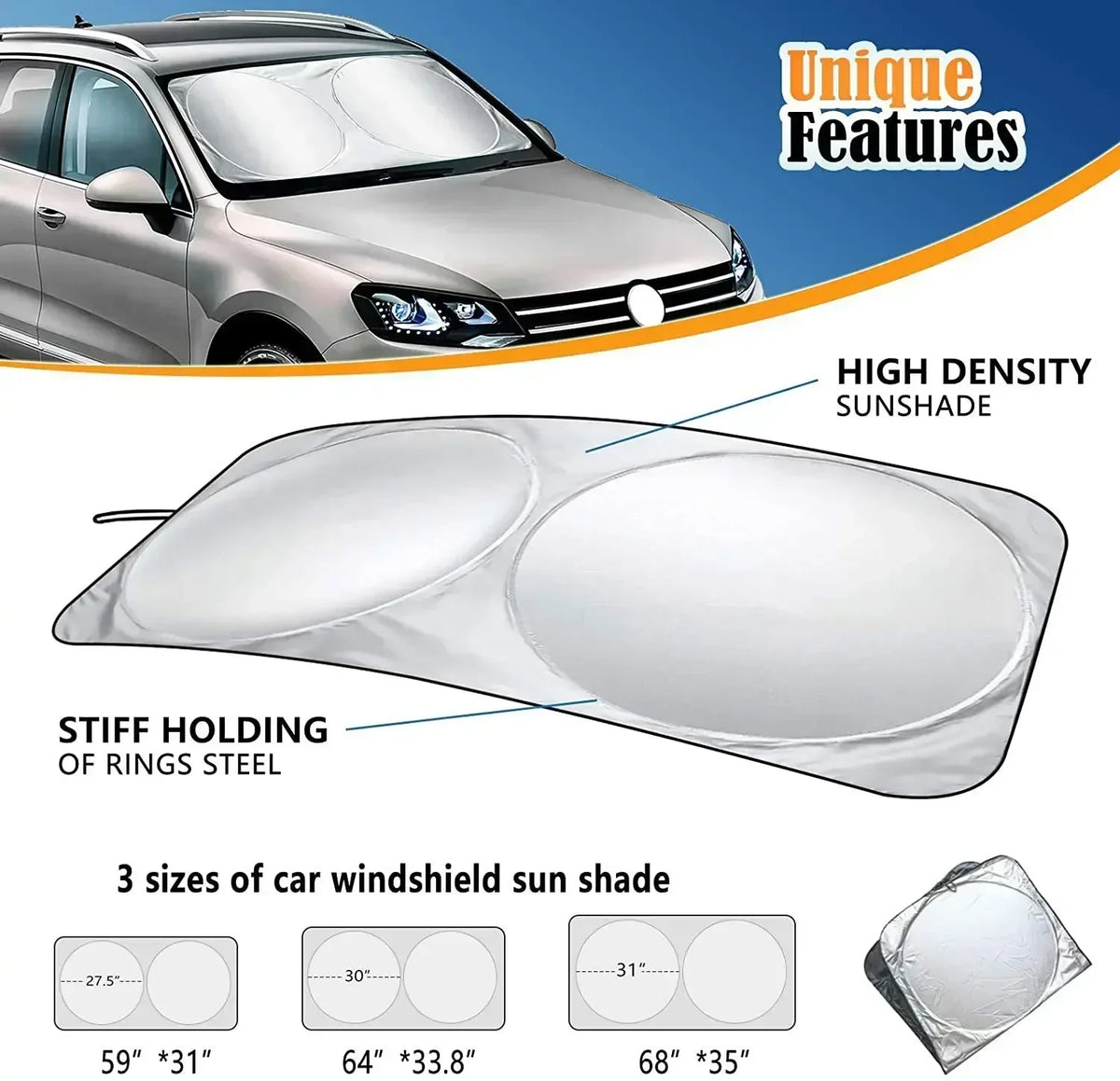 Car Windshield Sun Shade Folding Parasol detail view