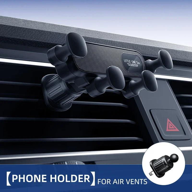 Universal Car Air Vent Phone Holder | Gravity Auto GPS Mount Stand close-up view