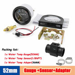 40-120 Celsius Car 52mm Water Temperature Gauge with Adaptor Joint Pipe | Racing 12V R close-up view