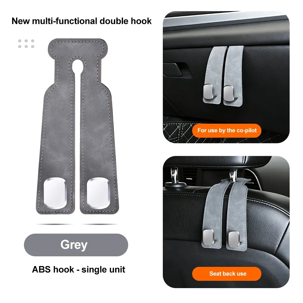 Suede Metal Car Headrest Organizer Hook 20 KG