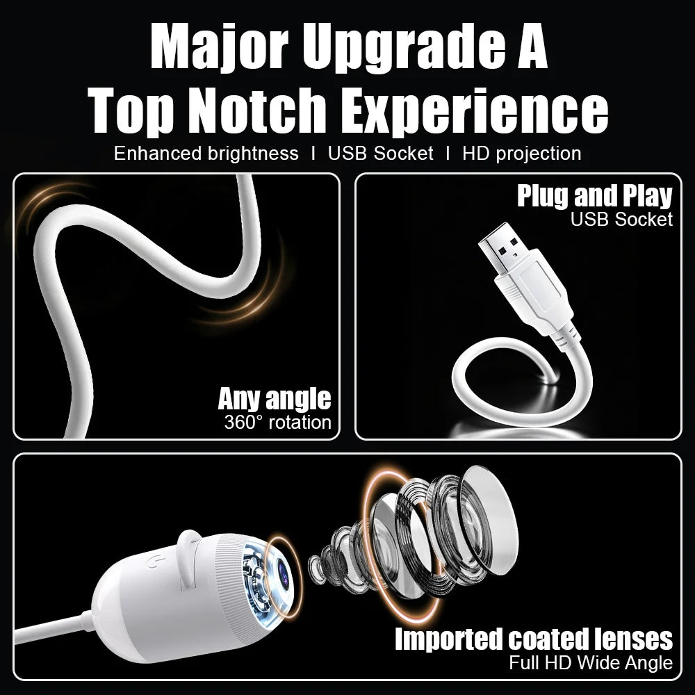 Explosive USB Starry Sky Projection Light for Car Interior, Home, Bedroom, Nightlight, R detail view