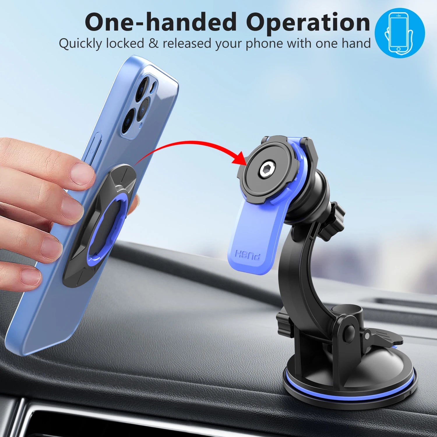 Car Phone Mount for Dashboard and Windshield | Universal 360° Rotatable Holder lifestyle view