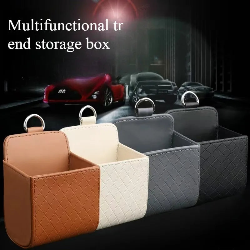 Car Leather Storage Box, Car Air Outlet Hanging Storage Bag, Dashboard, Mobile Phone Gla detail view