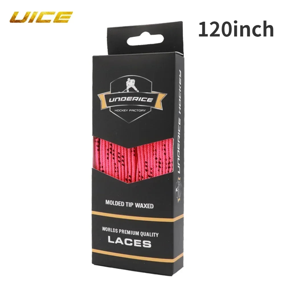 UICE Ice Hockey Shoelaces Box-Packed Ice Hockey Skate Laces 84/96/108/120in Dual Layer close-up view